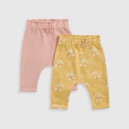 mothercare Girls Pack of 2Floral Printed Relaxed Easy Wash Joggers Trousers-image-92