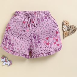 Biskid Girls Striped Printed Mid Rise Shorts-image-49