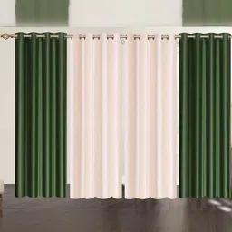 151 cm (5 ft) Polyester Semi Transparent Window Curtain (Pack Of 4) (Solid, Multicolor)-image-60