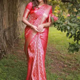 DHRUVIL IMPEX Ethnic Motifs Woven Design Pure Silk Saree With Blouse-picture-10
