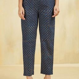 Fabindia Women Printed Pleated Trousers-image-68