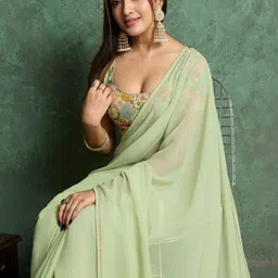 all about you Embroidered Bordered Saree-image-22