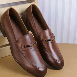 Metro Men Leather Formal Slip-On Loafers Shoes-image-87