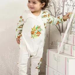 THE BABY TRUNK Kids Infant Squirrel Print Organic Cotton Romper-24