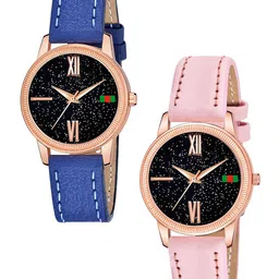 CSAMON Women Embellished Dial & Straps Analogue Watch C25RG Roman BLU PINK L-image-67