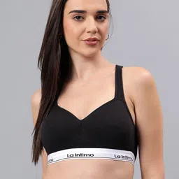 Women Typography Printed Full Coverage Lightly Padded Sports Bra-30