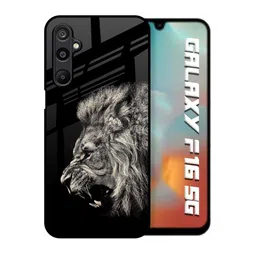 QRIOH Unisex Samsung Galaxy F16 5G Quirky Brave Lion Shockproof Glass Back Case-picture-22