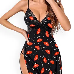 Klovvy Shoulder Strap Printed Babydoll-image-98
