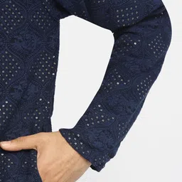 Devyom Men Embroidered Regular Thread Work Kurta with Pyjamas image 2