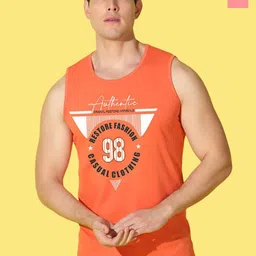 WOOSTRO Pack Of 2 Printed Combed Cotton Gym Vests VWS26(ALONE PEACH)(98 ORANGE)-image-44