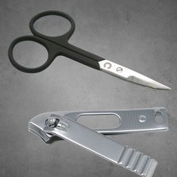 basicare Set Of 2 Slant Rubber Grip Nail Scissors & Nail Clipper-81