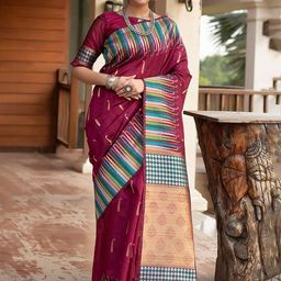 KAVINDI Woven Design Zari Pure Silk Banarasi Saree-picture-13