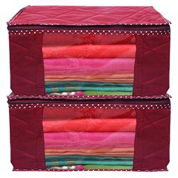 Kuber Industries Maroon Set of 2 Regular Multi-Utility Organisers-15