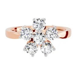 Sparkles 14 Kt Rose Gold Diamond Studded Flower Shaped Ring 1.36 g-image-99
