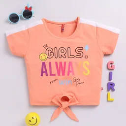 Here&Now X Game Begins Printed Waist Tie-Ups Crop Top-image-44
