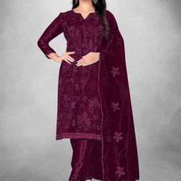 Maroosh Ethnic Motifs Embroidered Organza Unstitched Dress Material-image-80