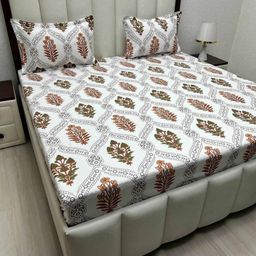 Pure Decor Amulya Brown Ethnic Motifs Printed 220 TC Queen Bedsheet Set 2.28 m x 2.54 m-image-6