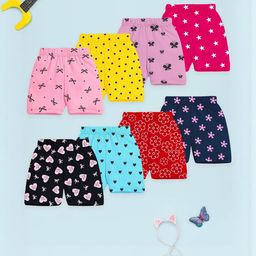 YK Girls Pack of 8 Printed Cotton Shorts-picture-36