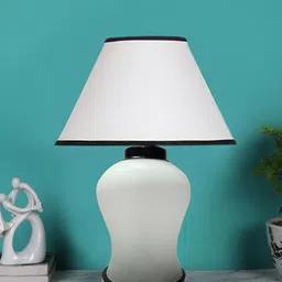 Devansh Blue Glass Traditional Table Lamp with Shade-18