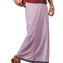 PRAKASAM COTTON Men Solid Cotton Adjustable Velcro Dhoti-picture-6