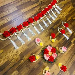 Nutts Red & White Flower Hanging Festive Decor-image-71