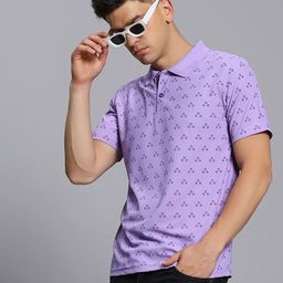 TIMBER HITCH Conversational Printed Polo Collar Cotton T-shirt-image-81