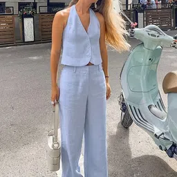 MIAKEE V-Neck Top With Trousers Co-Ords-image-10