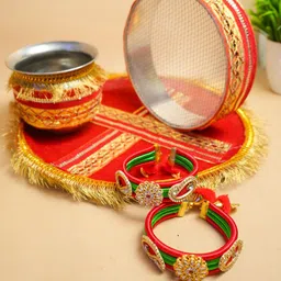 VIRAASI Karwa Chauth Thali with Bangle-image-46