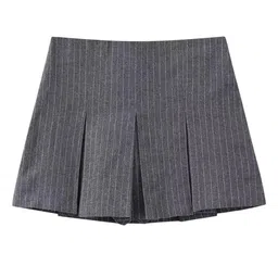 alamode by akanksha Alamoda By Akanksha Striped Grey Maseo Statement Skorts image 1