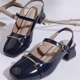 TRYME Block Heel Sandals with Buckles-13