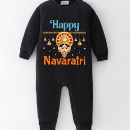 BLUSHES Infants Happy Navaratri Printed Pure Cotton Romper-picture-27