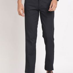 Turtle Men Checked Mid-Rise Relaxed Skinny Fit Chinos Trousers-picture-10