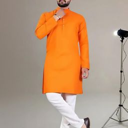 AWM Men Cotton Solid Straight Kurta-image-66