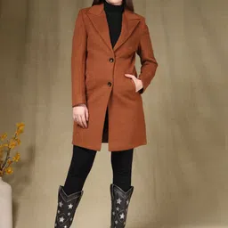 Juelle Notch Lapel Collared Over Coat-image-85