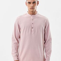 Snitch Men Solid Band Collar Cotton Casual Shirt-image-65