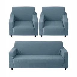 HOUSE OF QUIRK Jacquard 3 Pieces 3-Seater + 1 Seater + 1 Seater Sofa Covers-16
