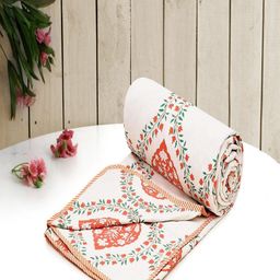 RRC Red & White Floral AC Room 210 GSM Double Bed Dohar-picture-39