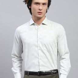 Monte Carlo Men Spread Collar Textured Cotton Formal Shirt-picture-47