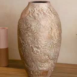 HABERE INDIA Brown Textured Flower Vase-image-90