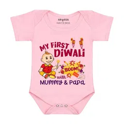 Arvesa My First Diwali Printed Bodysuit-image-93