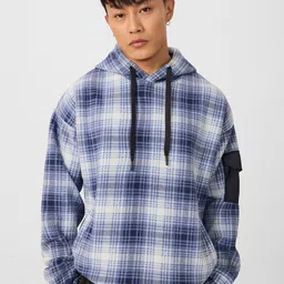 The Souled Store Men Checked Hooded Sweatshirt-picture-47