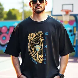 AUSK Graphic Printed Drop Shoulder Sleeves Cotton Oversized T-shirt-picture-58