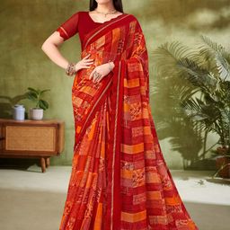 Anouk Ethnic Motifs Printed Pure Chiffon Saree-24