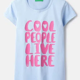 United Colors of Benetton Girls Typography Printed Pure Cotton T-shirt-picture-12