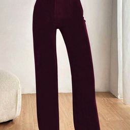 BAESD Women Colourblocked Relaxed Straight Leg High-Rise Non Iron Trousers-image-88