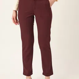 DressBerry Women Solid Relaxed Regular Fit Mid-Rise Flat-Front Regular Trousers-image-40