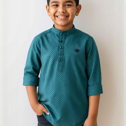 Lagorii Boys Geometric Printed Long Sleeves Cotton Shirt-image-19
