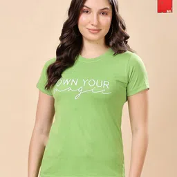 Louis Bayrad Women Pack of 2 Dry Fit Graphic Printed Round Neck Cotton T-shirts-image-26