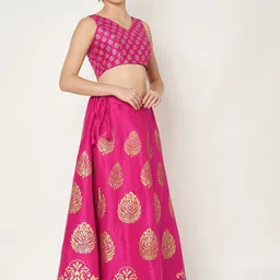studio rasa Printed Block Print Ready to Wear Lehenga & Blouse With Dupatta image 3