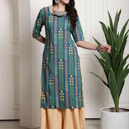 7Threads Women Ethnic Motifs Printed Floral Crepe Kurta-image-70